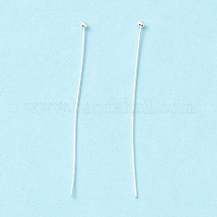 Messing Kugelkopfbolzen, langlebig plattiert, cadmiumfrei und bleifrei, Silber, 50~50.5 mm, Kopf: 1.8 mm, Stift: 0.5 mm, 24 Gauge