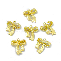 Crémaillère pendentifs en alliage placage, charme de nœud papillon, or clair, 23x19x5mm, Trou: 1.8mm
