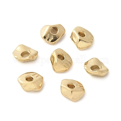 Perlas de acero inoxidable 304, pepitas, real 14k chapado en oro, 5.5x5x2.2mm, agujero: 1.5 mm