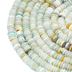 1 hebra de cuentas de amazonita con flores naturales esmeriladas, rerondana plana, 6x2mm, agujero: 1 mm, aproximamente 195~198 pcs / cadena, 15.35~15.55 pulgada (39~39.5 cm)