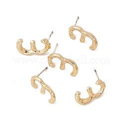 Orecchini a bottone con numero in ottone con 925 spilla in argento sterling da donna&nbsp;EJEW-A077-01C