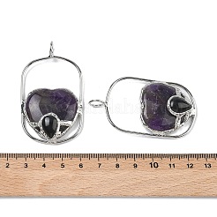 Große Anhänger aus natürlichem Amethyst und Obsidian&nbsp;G-Z142-01P-A02