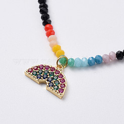 Collane pendenti con perle di vetro&nbsp;NJEW-JN02562