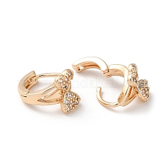 Orecchini a cerchio con micro pavé di zirconi in ottone placcato cremagliera&nbsp;EJEW-P238-28KCG