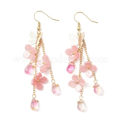 Orecchini pendenti di fiori in ottone&nbsp;EJEW-TA00643-02