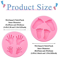 2 Stück 2 Stile Hand- und Fuß-DIY-Silikonformen&nbsp;DIY-TA0010-08