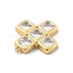 Pendenti in zirconi cubici trasparenti in micro pavè di ottone&nbsp;X-KK-L228-44B-G