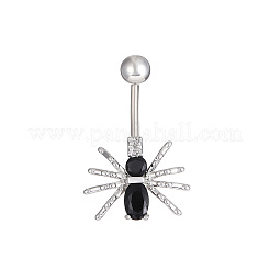 Spinne 304 Edelstahl Micro Pave Zirkonia Bauchnabelringe&nbsp;FS-WGE57A2-01