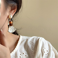 Boucles d'oreilles pendantes en alliage et acrylique&nbsp;FS-WG2F34D-01