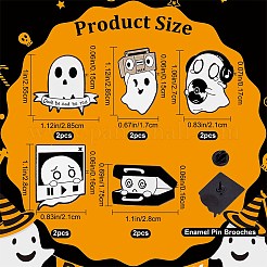 10 pin esmaltado de fantasma de 5 estilos con palabras&nbsp;JEWB-CP0001-08