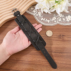 Pulseras de cordón de cuero sintético para hombre&nbsp;BJEW-CL0001-55A