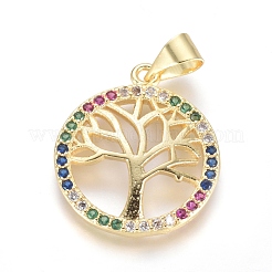 Pendentifs avec zircon cubiques à micro-pavés en laiton&nbsp;KK-I657-26G