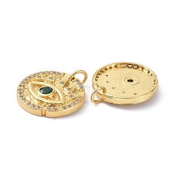 Pendentifs en laiton avec oxyde de zirconium transparent et vert&nbsp;ZIRC-C024-30G