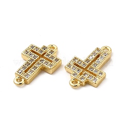 Ciondoli connettore in ottone con micro pavé di zirconi chiari&nbsp;KK-E068-VB330