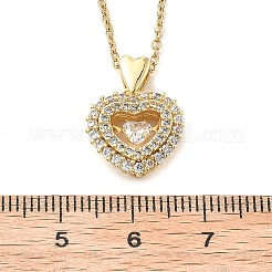 Collane con ciondolo a forma di cuore in acciaio inossidabile 304 con micro pavé di zirconi cubici per donna&nbsp;NJEW-D288-05G