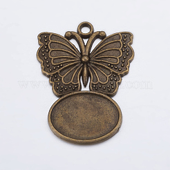 Legierung Schmetterling Anhänger Fassungen&nbsp;PALLOY-DA11-3772-AB-FF