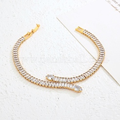 Schlangen-Messing-Pavé-Gliederkettenarmbänder mit Zirkonia&nbsp;UA5889-4