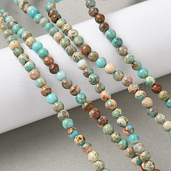 Brins de perles de jaspe impérial/régalite naturelle teintée/jaspe sédimentaire marin&nbsp;G-B124-C05-06