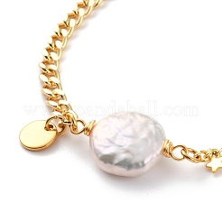Natürliche Barockperle Keshi Perle Link Armbänder&nbsp;BJEW-JB05803-02