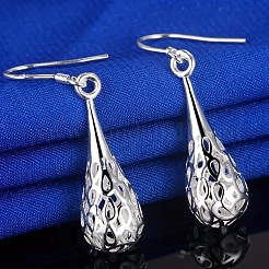 Pendientes colgantes de aleación con forma de lágrima hueca&nbsp;FS-WGBABE9-01