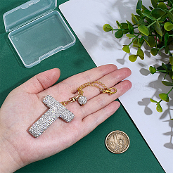 Decorazione pendente con perline di strass in argilla polimerica&nbsp;HJEW-PH02048-04