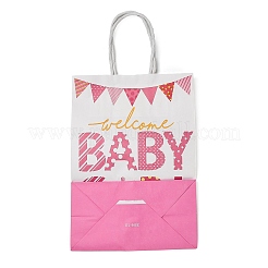 Bedruckte Geschenktüten aus Papier mit Henkeln zur Babyparty (Mädchen)&nbsp;CARB-F014-01B