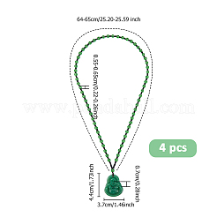 4 collana con ciondolo in resina imitazione pietra preziosa del Buddha Maitreya&nbsp;NJEW-FI0001-62A