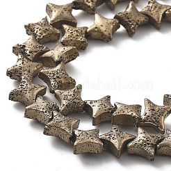 Galvanisierte natürliche Lavasteinperlenstränge&nbsp;G-A251-C01-01B