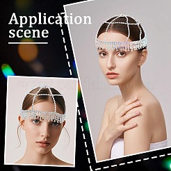 Stirnbänder aus legiertem Strass-Mesh&nbsp;OHAR-WH20005-32P