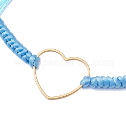Bracciali a maglie a forma di cuore in acciaio inossidabile 201 color oro&nbsp;BJEW-JB10643-02