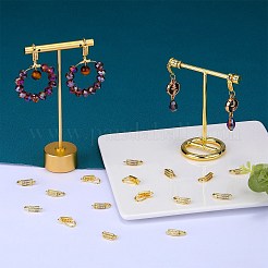 10 Paar Messing-Ohrringhaken mit Mikropavé und klarem Zirkonia&nbsp;ZIRC-SZ0005-12