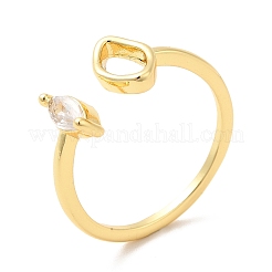 Bagues de manchette ouvertes en œil de cheval avec zircone cubique transparente&nbsp;KK-H434-17G