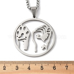 Collane con ciondolo frontale di liberazione animale in acciaio inossidabile 201&nbsp;NJEW-H065-20P