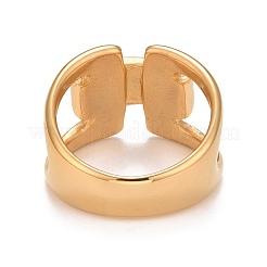 Anillo rectangular grueso de acero inoxidable 304 con revestimiento iónico (IP) para hombres y mujeres&nbsp;RJEW-B040-09G
