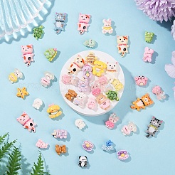 50 Stück 5 Stile Harz Cartoon Tier Cabochons&nbsp;CRES-YW0002-43