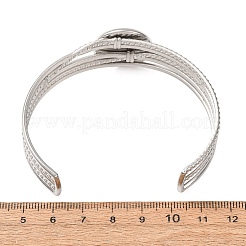 Brazaletes tipo brazalete multihilo de acero inoxidable 304 con engaste de bisel redondo plano.&nbsp;SA-CBA4160-01C-P