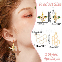 8 pendentif en laiton de 2 styles et pendentif en laiton micro pavé de zircone cubique&nbsp;KK-AR0003-70