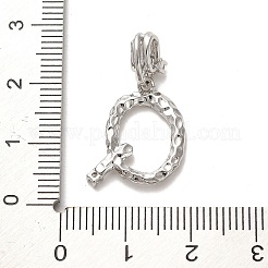 Ciondoli pendenti europei in ottone placcato a cremagliera con micro pavé di zirconi cubici&nbsp;KK-L210-015P-Q