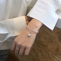 Braccialetti con ciondoli rotondi piatti in lega&nbsp;WG5D178-01