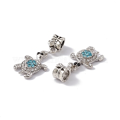 Charms pendenti europei con strass in lega di tartaruga&nbsp;ALRI-E002-01AS-06