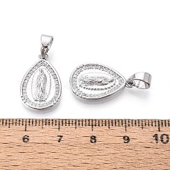 Colgantes religiosos de latón con pavé de circonitas cúbicas transparentes&nbsp;KK-T081-06P