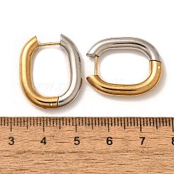 Pendientes de aro rectangulares de acero inoxidable 304 con baño de iones (IP) para mujer&nbsp;EJEW-L287-059GP