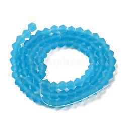 Imitez des brins de perles de verre dépoli en cristal autrichien&nbsp;LS-GLAA-F029-TM4mm-B19
