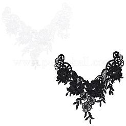 4 collar de encaje bordado de poliéster de 2 colores&nbsp;AJEW-CY0001-51B