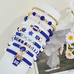 1 juego de pulseras elásticas de cuentas heishi de arcilla polimérica hechas a mano&nbsp;BJEW-SZ0002-67A-04