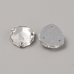 Abgerundetes Dreieck Strass aufnähen&nbsp;GLAA-WH0030-35A-01