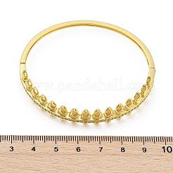 Messing-Armreifen mit Mikropflaster und klarem Zirkonia für Damen&nbsp;BJEW-S168-02G