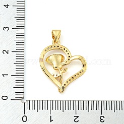Porte micro ouvrent pendentifs zircone cubique en laiton de placage&nbsp;KK-Z063-03G