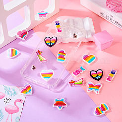 24 Stück 12 Stile Regenbogen-PVC-Cabochons&nbsp;FIND-TA0005-48