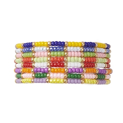 8 pulsera elástica de cuentas de vidrio para hombres y mujeres.&nbsp;BJEW-MZ00276